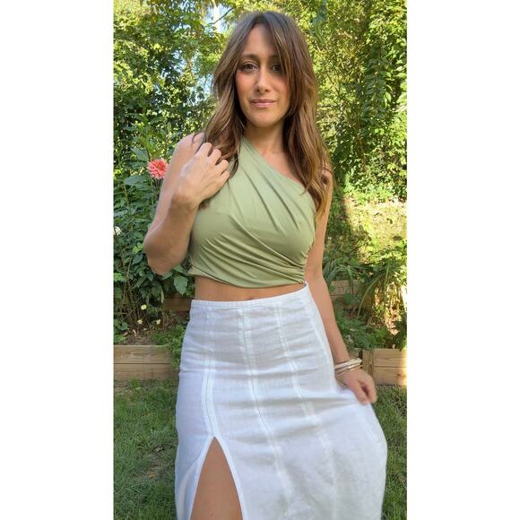 Reworked French Linen Midi Skirt — Sunday Honey Original - Picture 5 of 9